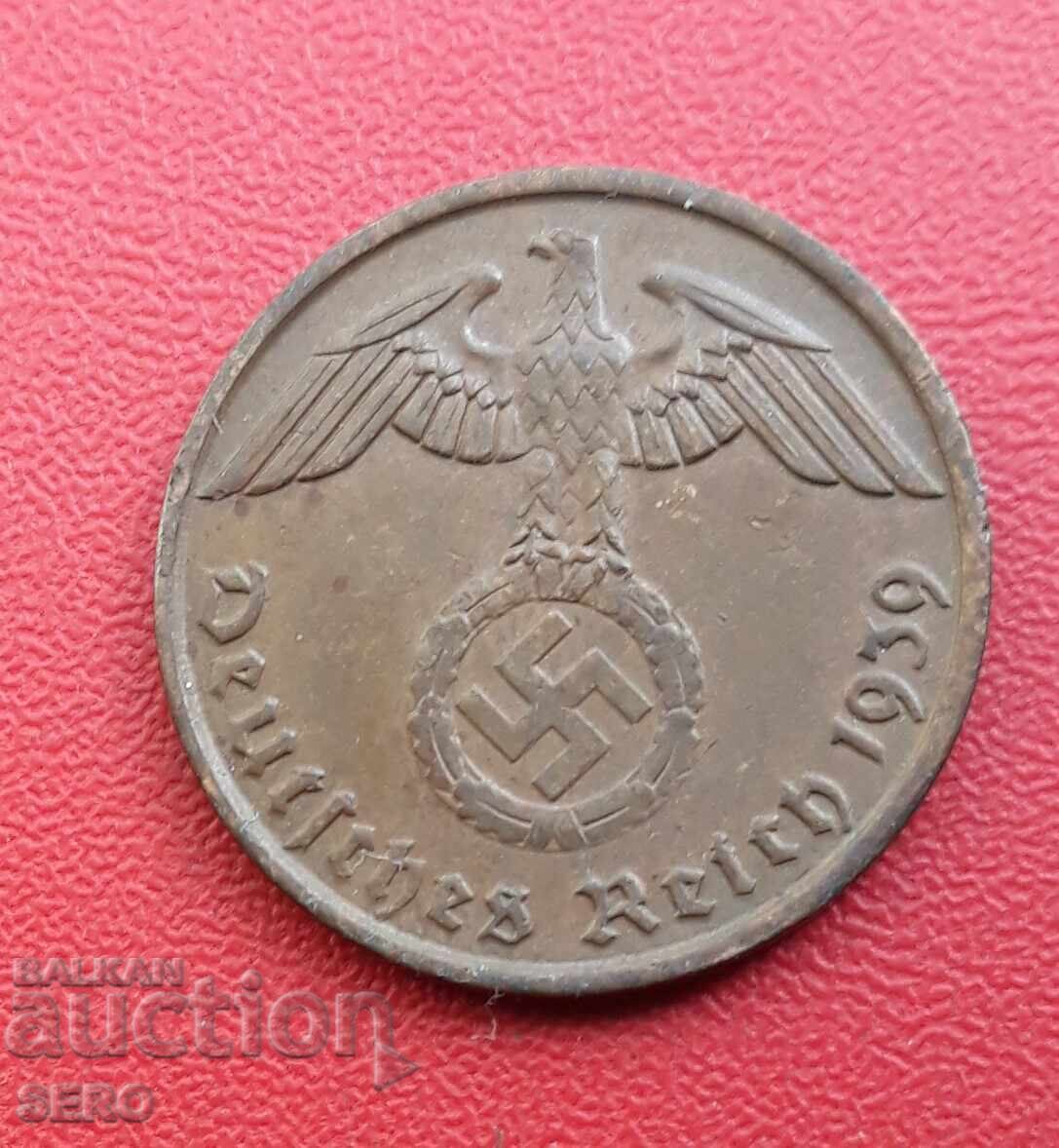 Germany-Third Reich-2 Pfennig 1939 J-Hamburg