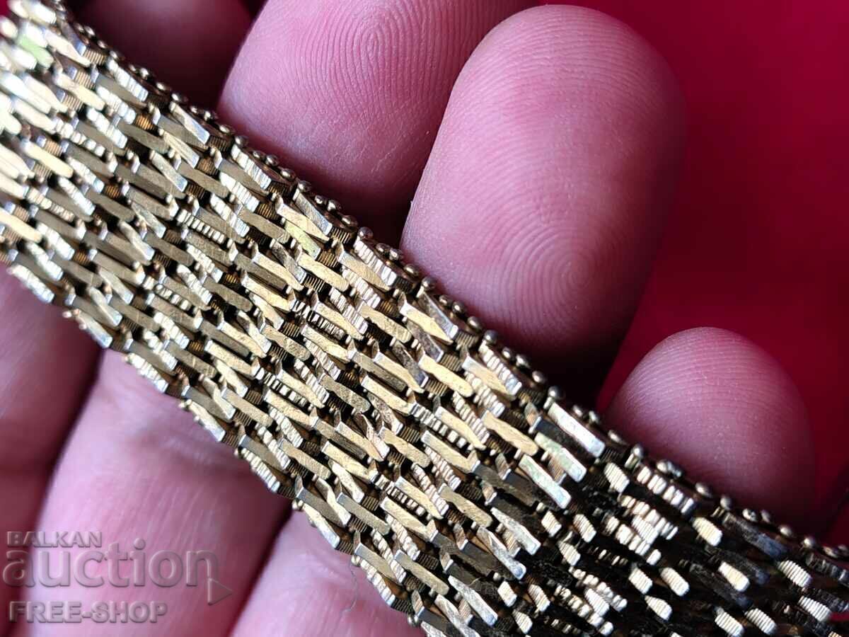 Παράδοση Παλιό βραχιόλι double με σφραγίδα 18k 750 από τη δεκαετία του '60