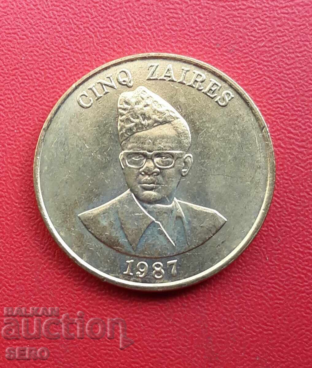Zaire 5 Zaires 1987 with price € 0.91 | 1.78 BGN