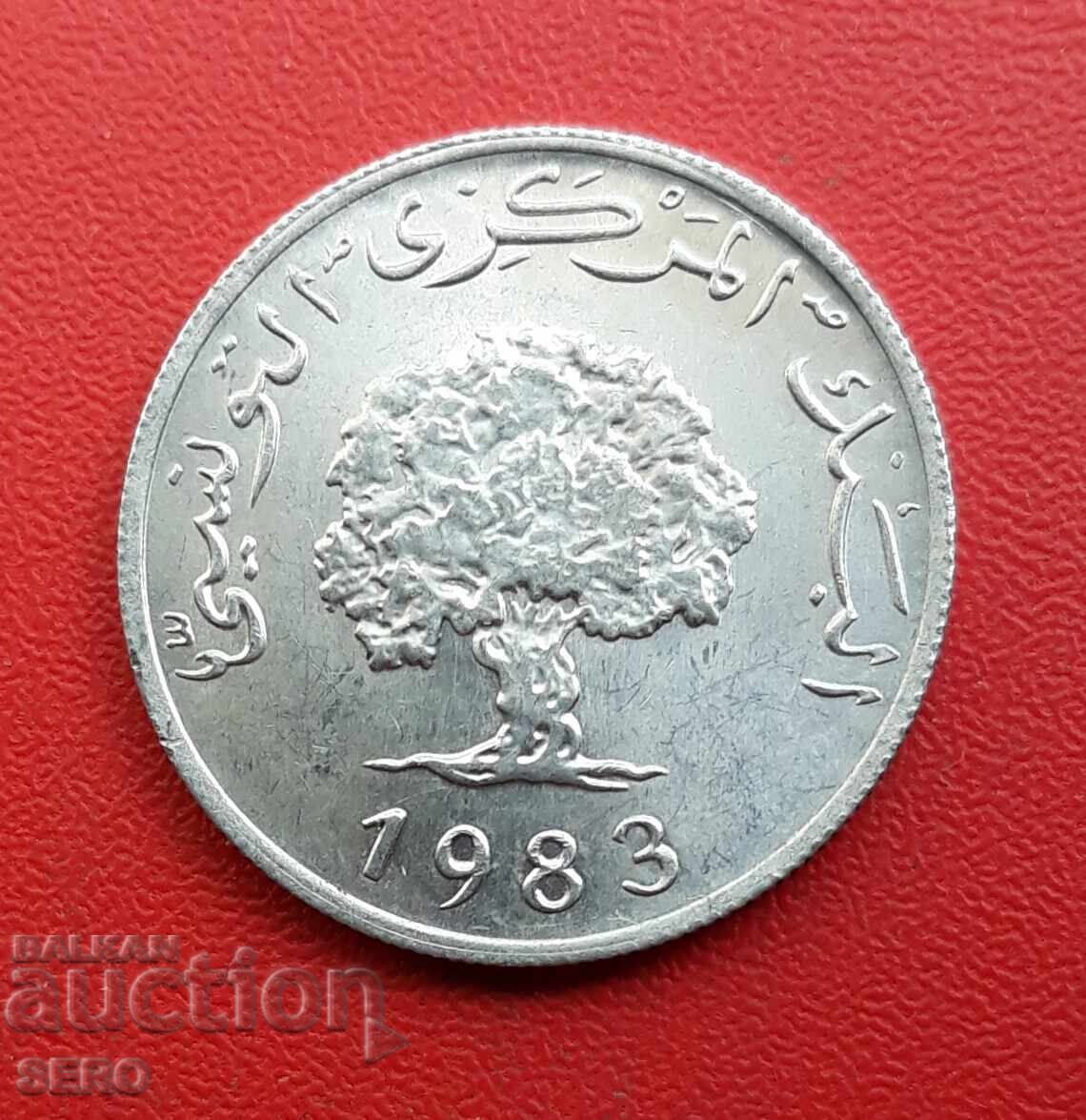 Tunisia-5 millimes 1983-excellent condition with price € 0.26 | 0.51 BGN