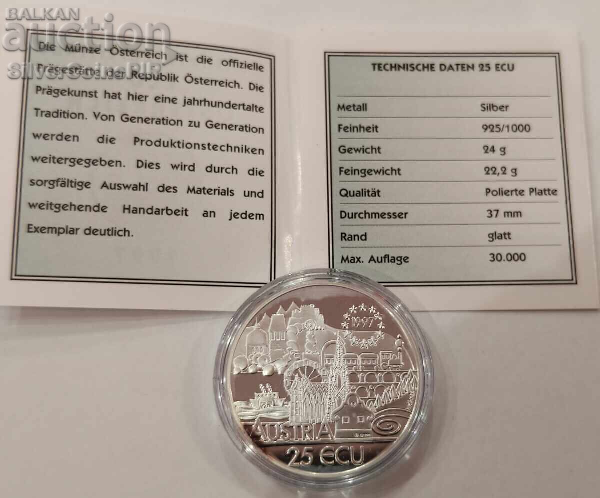 Argint 25 ECU Franz Schubert 1997 Austria cu preț € 0.01 | 0.02 BGN