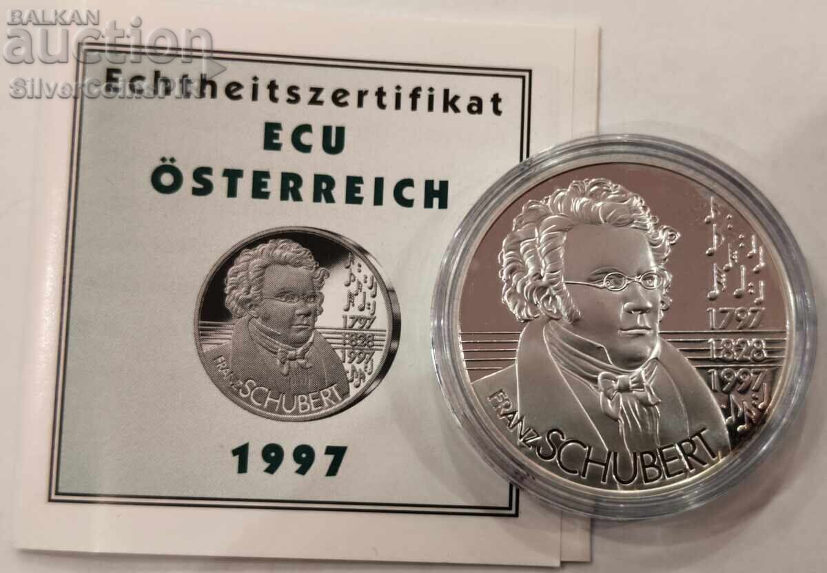 Argint 25 ECU Franz Schubert 1997 Austria