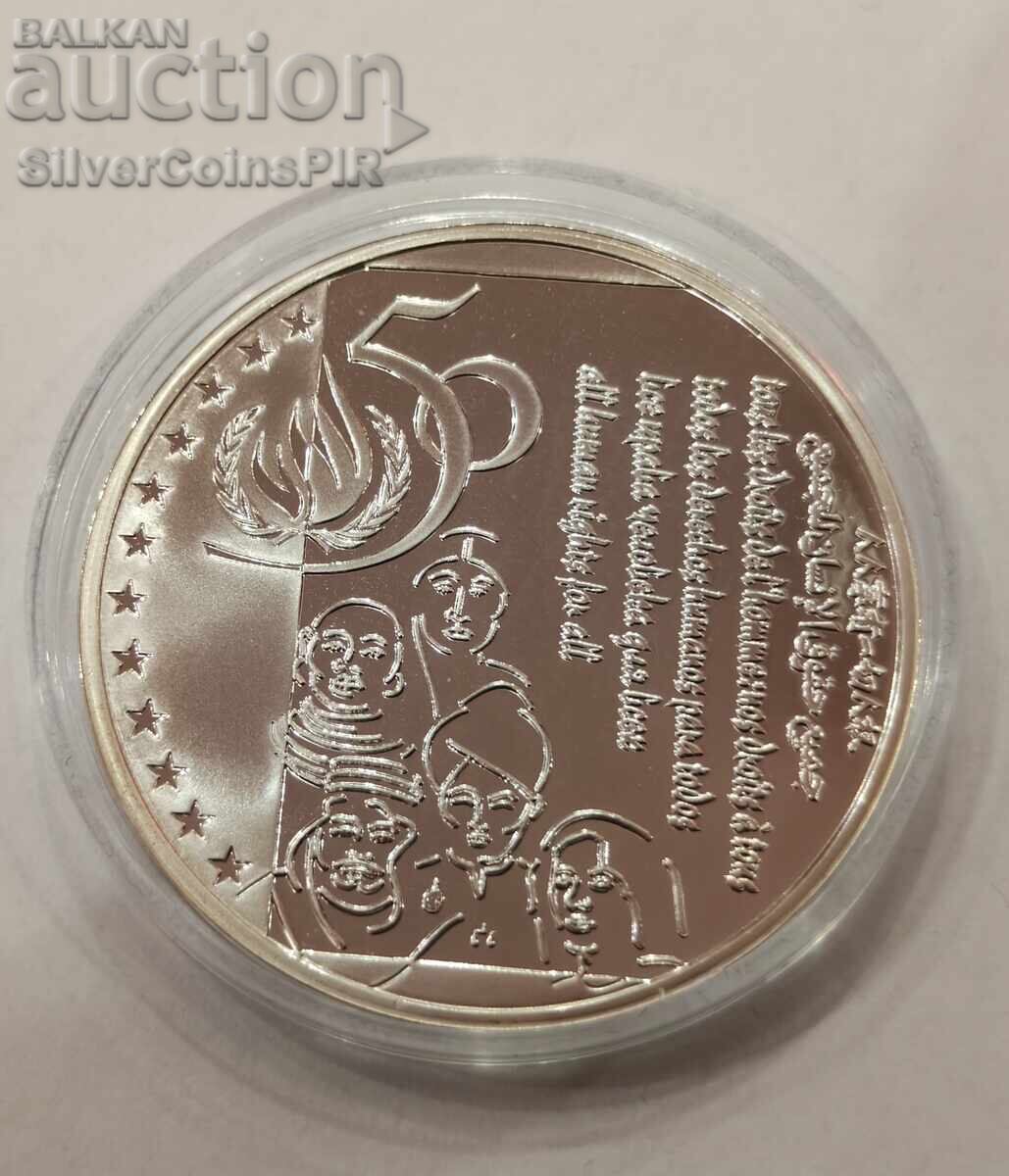Livrarea Argint 5 Ecu Declarația Drepturilor Omului 1998 Belgia Livrarea Argint 5 Ecu Declarația Drepturilor Omului 1998 Belgia