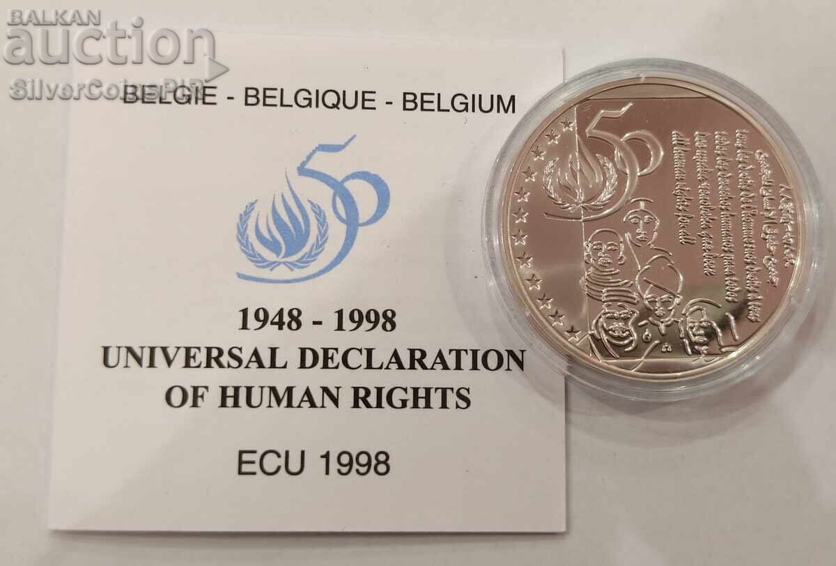 Argint 5 Ecu Declarația Drepturilor Omului 1998 Belgia Argint 5 Ecu Declarația Drepturilor Omului 1998 Belgia