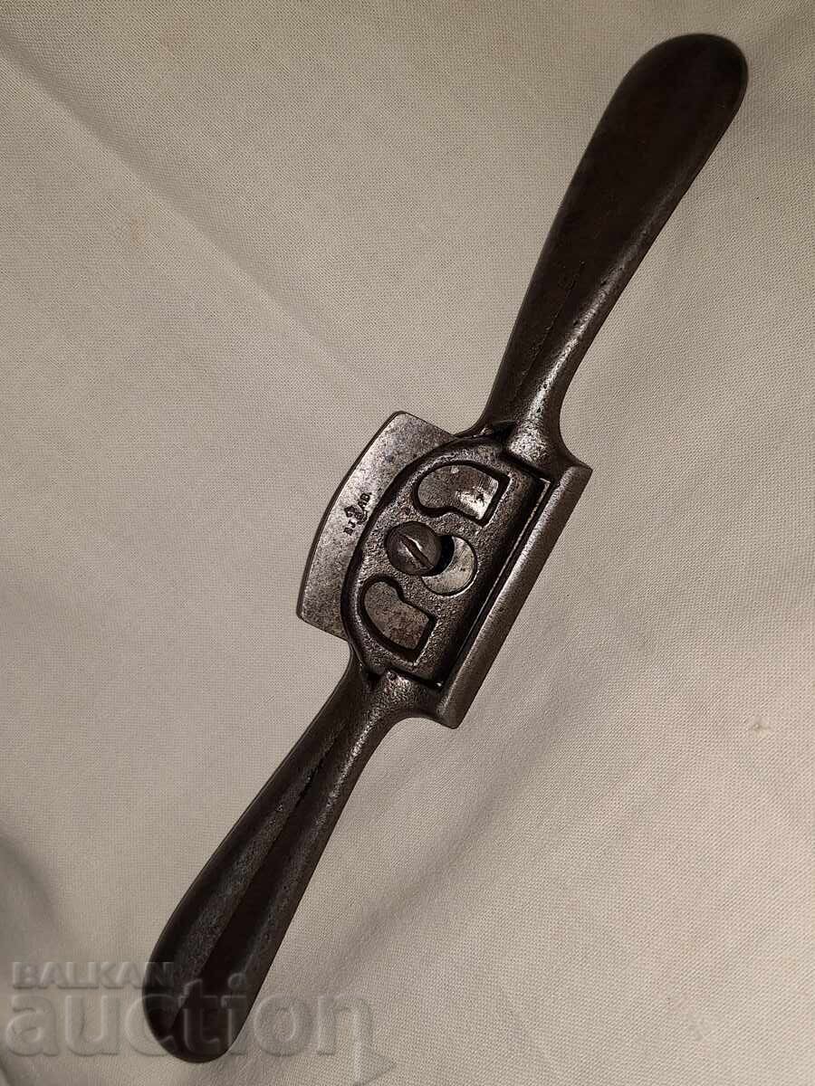 Antique branded Swedish wood plane, drawknife