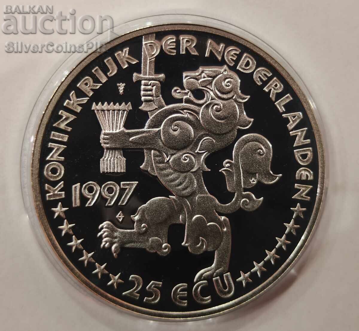 Silver 25 Ecu Friendship with Russia 1997 Netherlands - 5