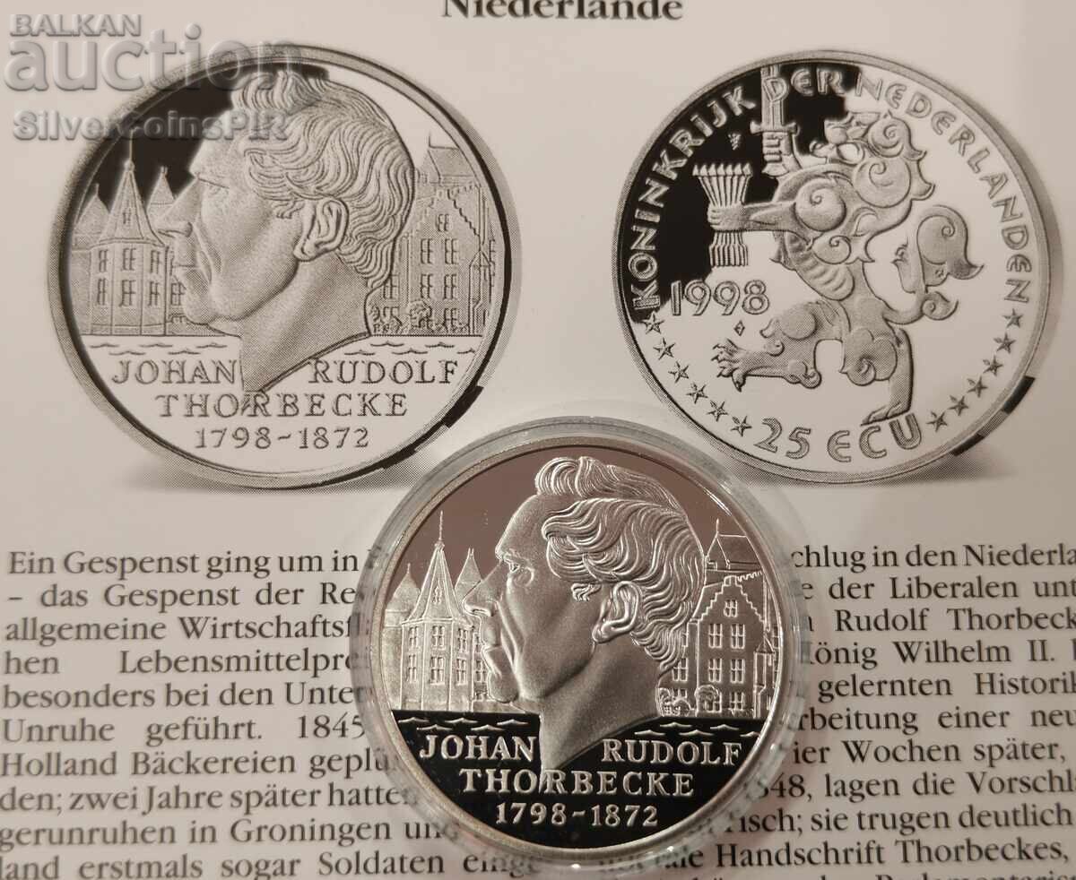 Argint 25 ECU Johan Thorbeck 1998 Olanda