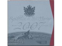 San Marino 2007 - set bancnote Euro + monedă de argint 5 euro