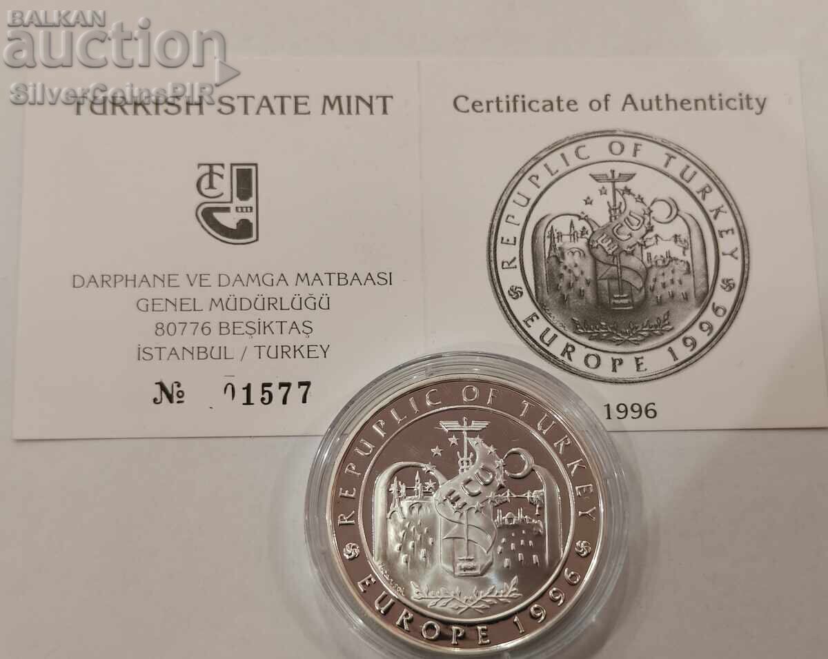 Silver 750,000 Lira Door to Europe 1996 Turkey