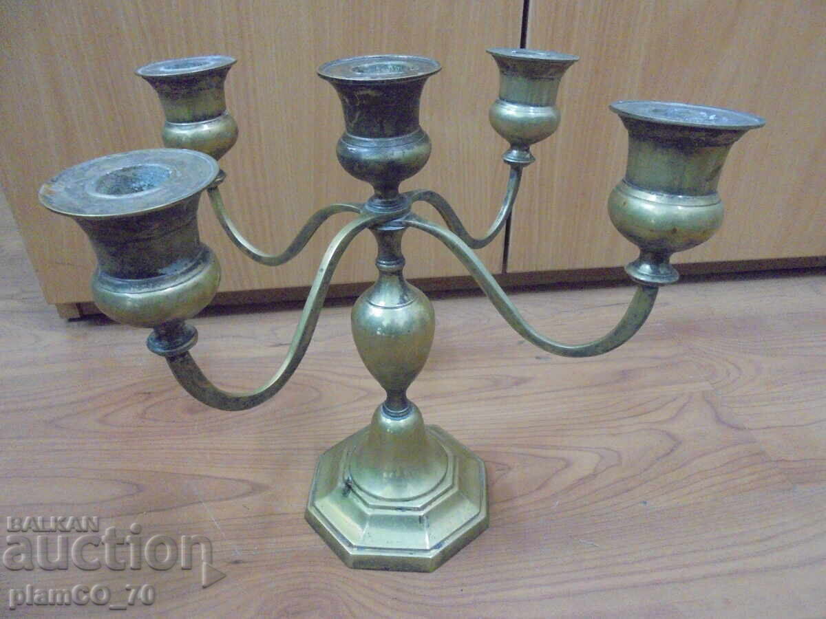 Nr. 8651 Sfeșnic vechi din bronz cu 5 brațe – candelabru clasic - 5 Nr. 8651 Sfeșnic vechi din bronz cu 5 brațe – candelabru clasic - 5