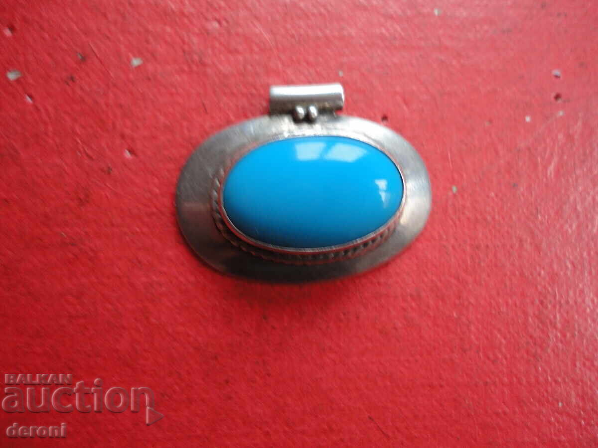 Silver pendant with turquoise - 5