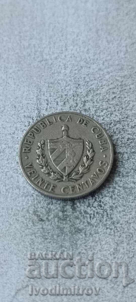 Cuba 20 centavos 1962 José Martí