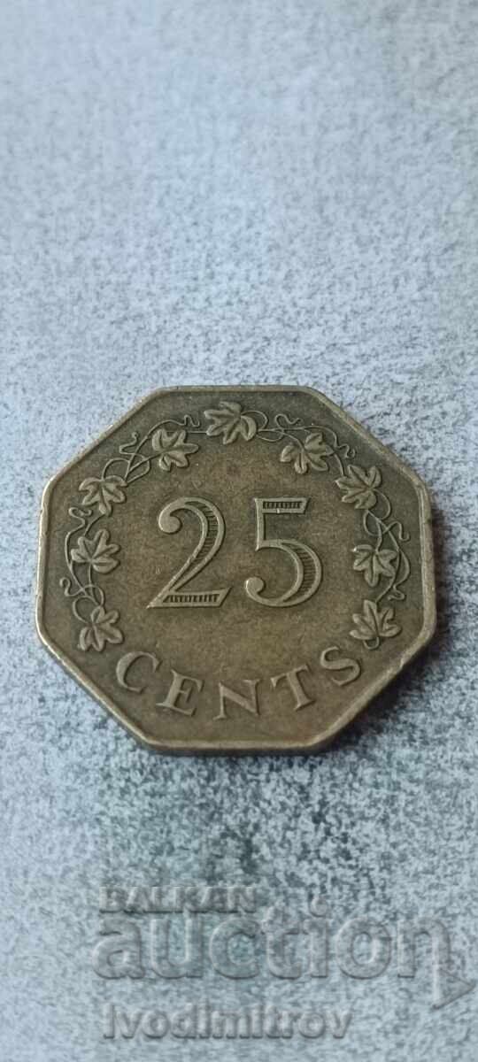 Μάλτα 25 σεντς 1975