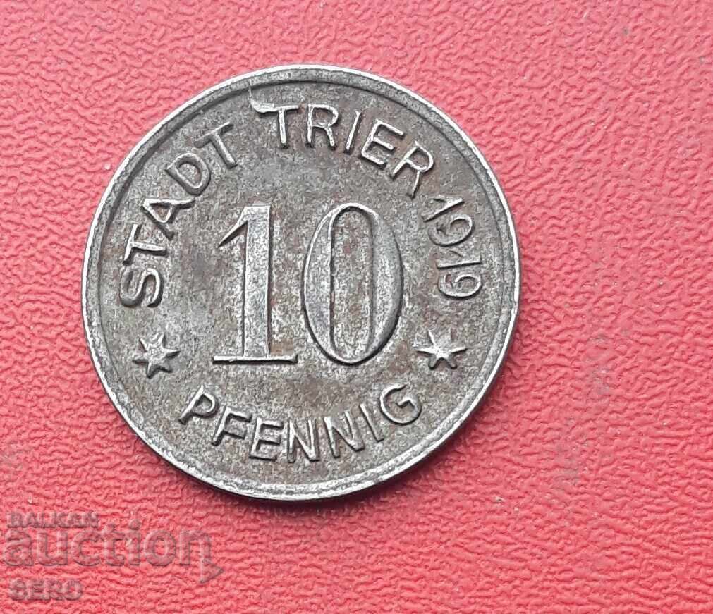 Германия-Рейланд-Пфалц-Трир-10 пфенига 1919 с цена € 4.00 | 7.82 лв.