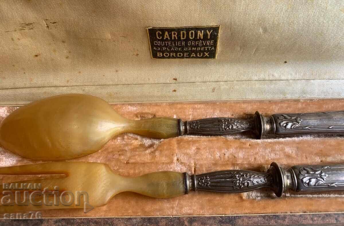 Tacâmuri franțuzești de lux - Cardony (corn și mânere din argint) cu preț € 69.00 | 134.95 BGN