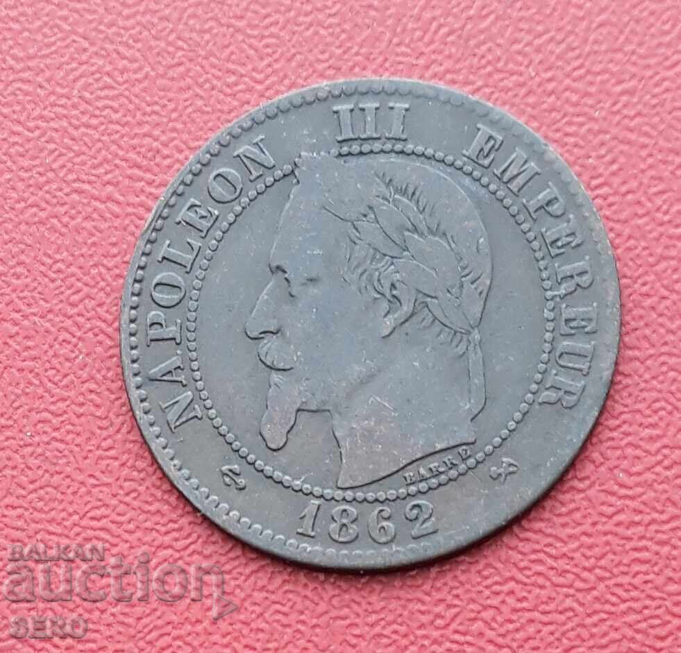 France-2 cents 1862 K-Bordeaux with price € 2.01 | 3.93 BGN