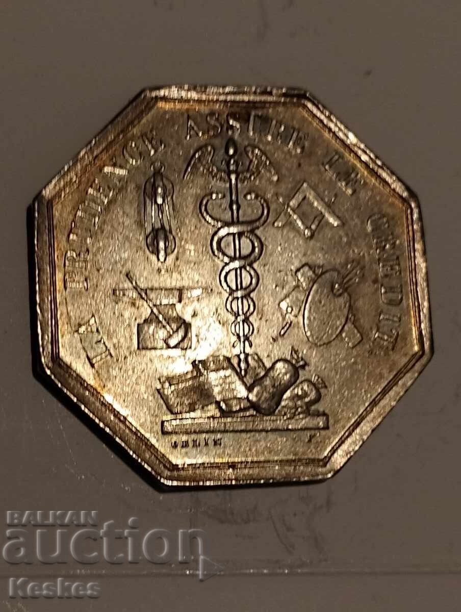 Silver French token 1822 with price € 45.00 | 88.01 BGN