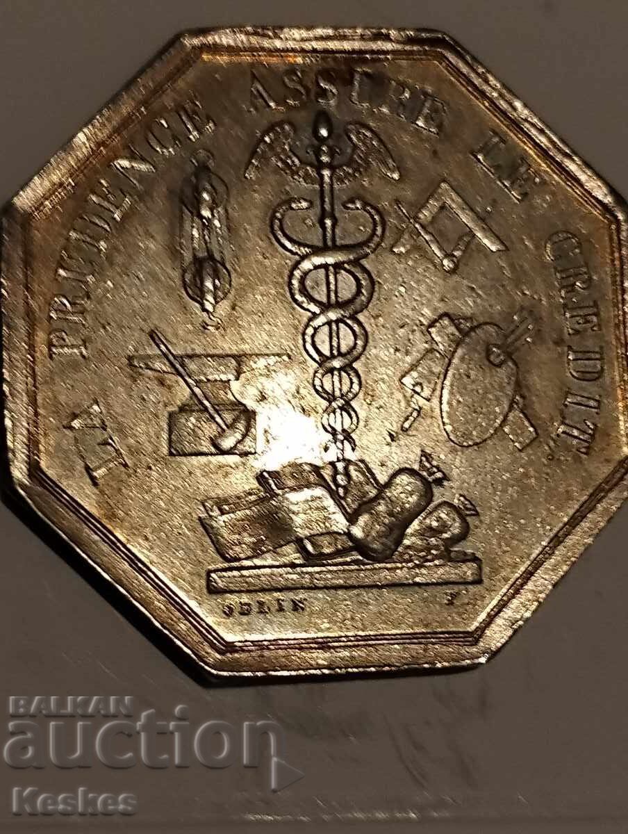 Auction  Silver French token 1822
