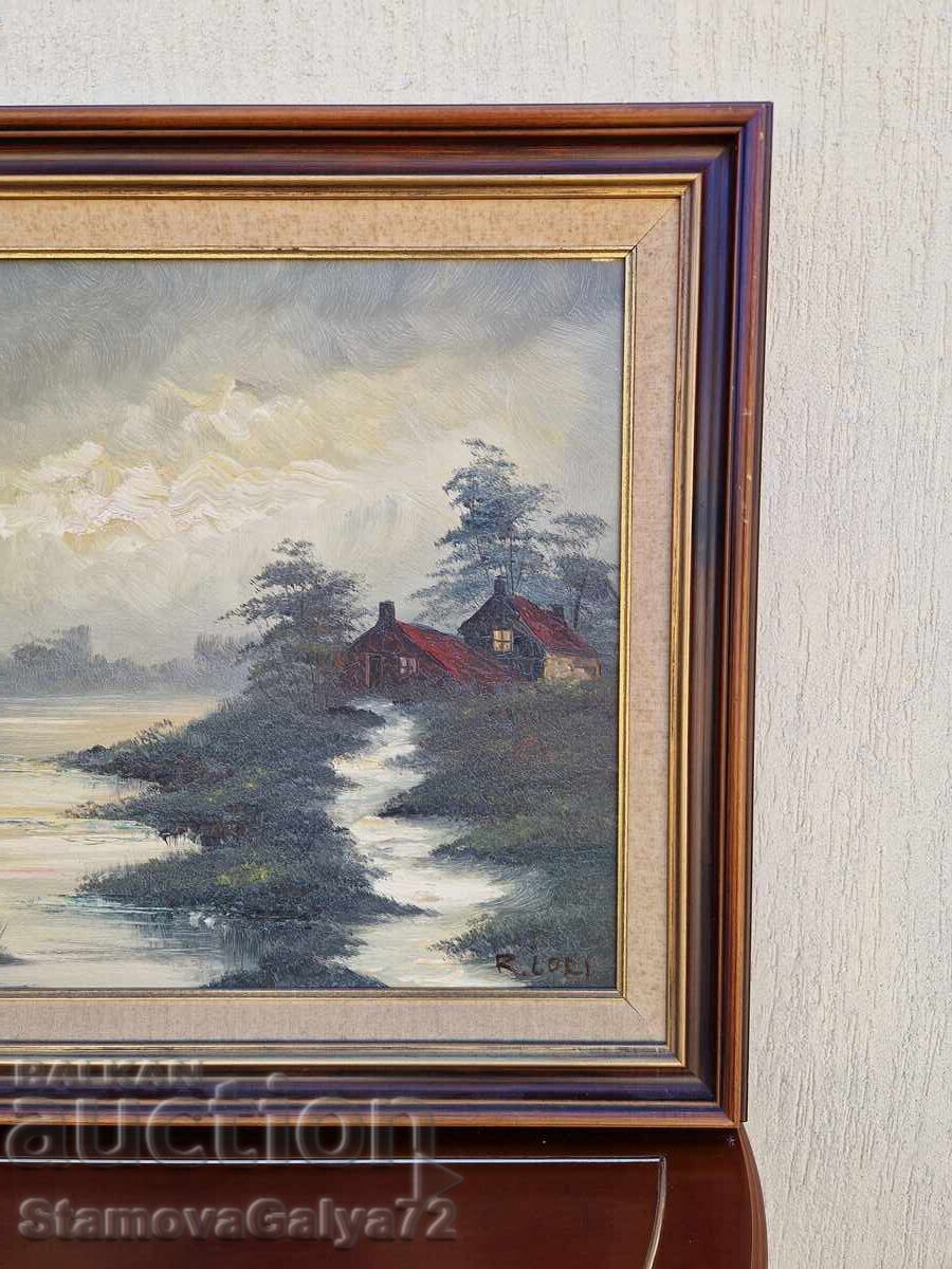 Livrarea Frumos pictură antică în ulei pe pânză