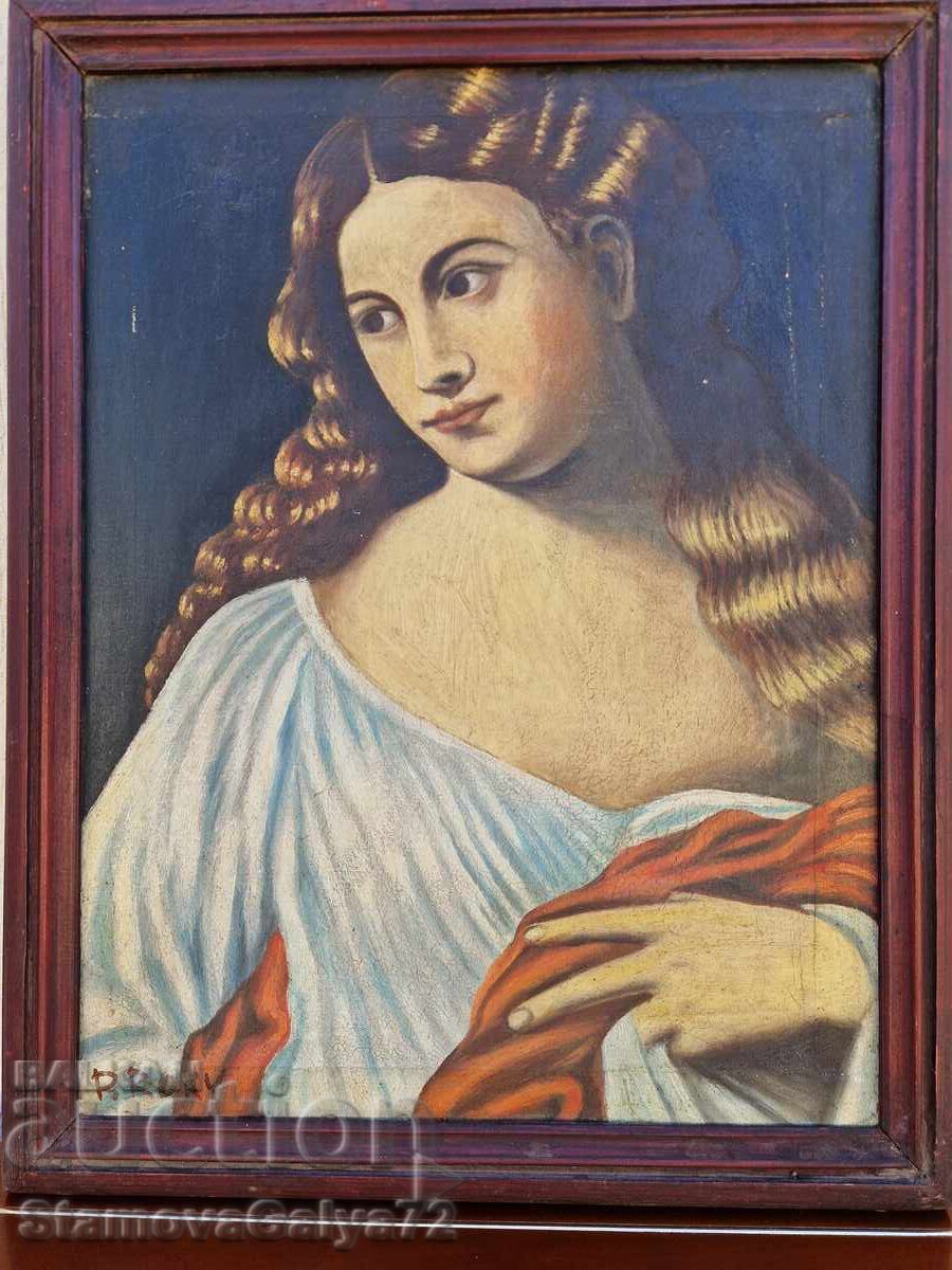 Auction  Beautiful antique oil on canvas painting