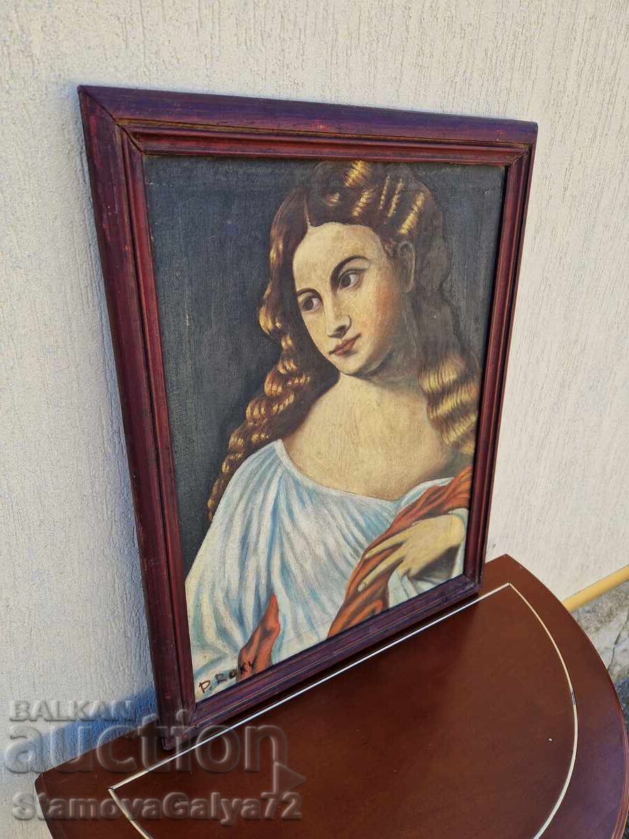 Beautiful antique oil on canvas painting - 7