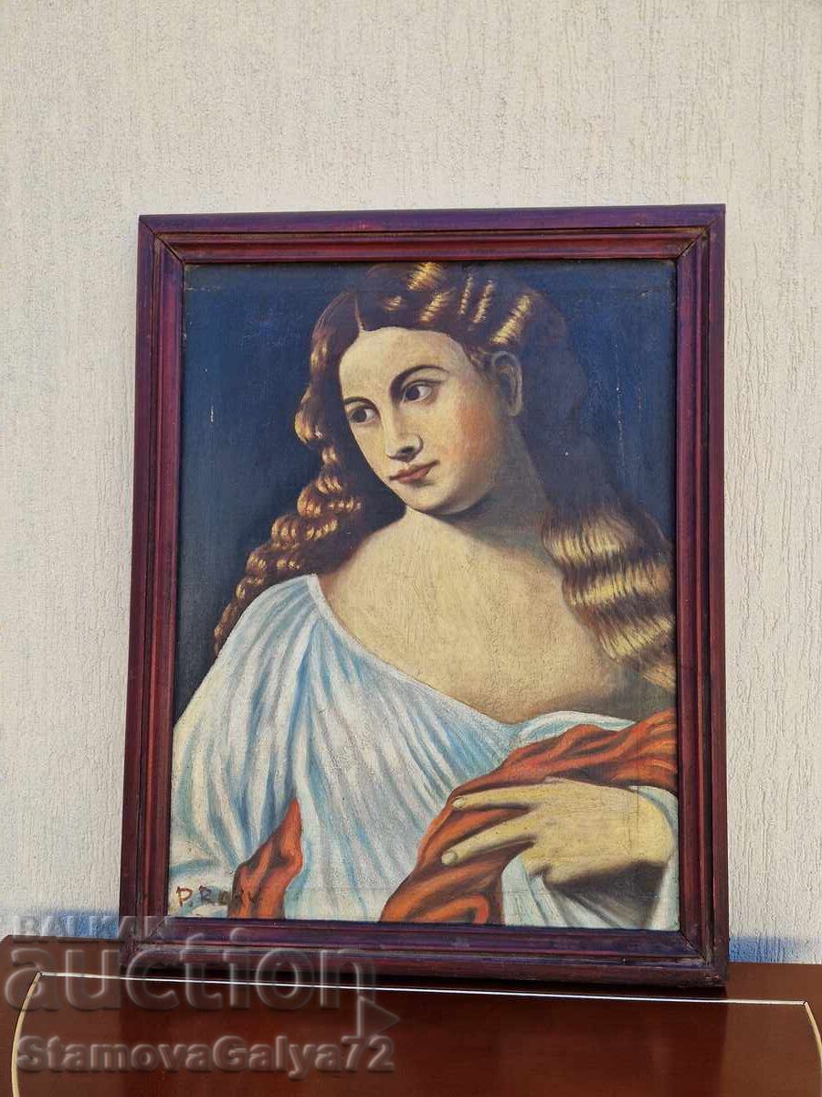 Beautiful antique oil on canvas painting