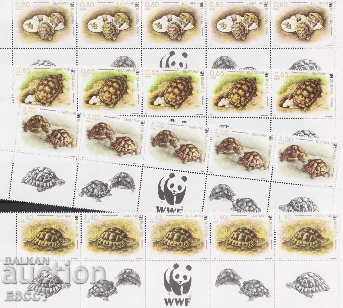 Καθαρά γραμματόσημα WWF Πανίδα Χελώνες 2016 από τη Βουλγαρία