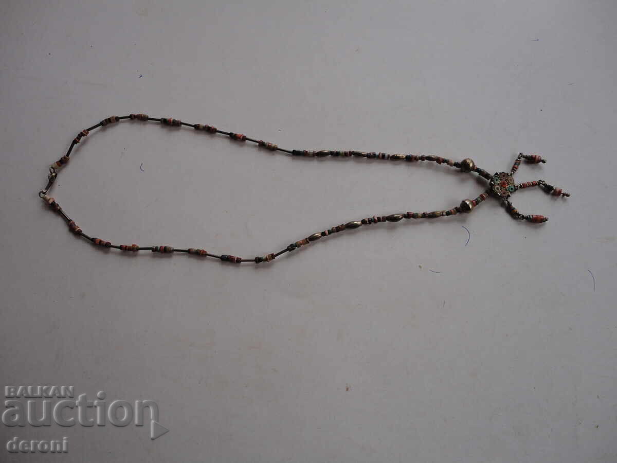 Colier unic din argint placat cu aur cu pietre - 6