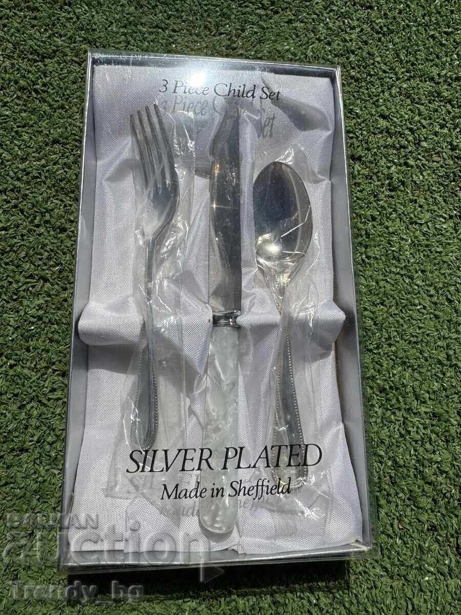 Set de tacâmuri pentru copii, argintat – Sheffield