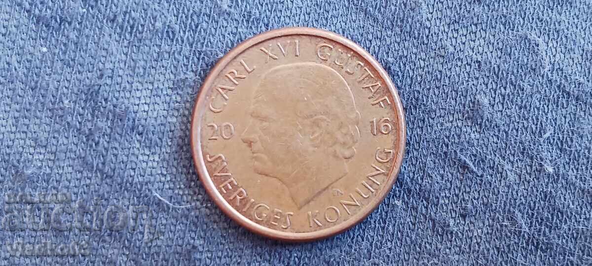 Suedia 1 coroană 2016 cu preț € 0.29 | 0.57 BGN