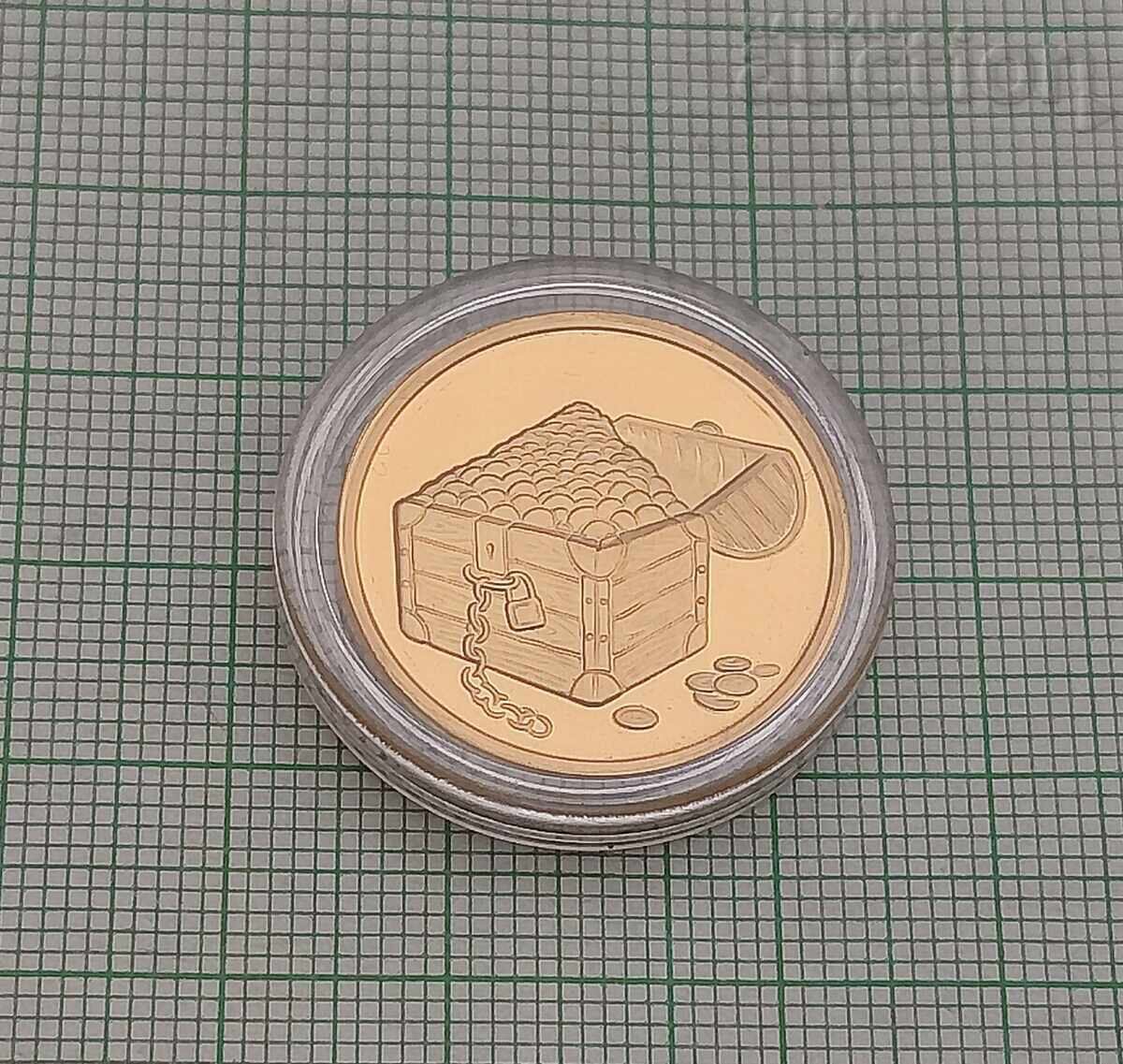 PLACHETĂ PLACATĂ CU AUR PENTRU NOU-NĂSCUT NOROCOS cu preț € 5.00 | 9.78 BGN