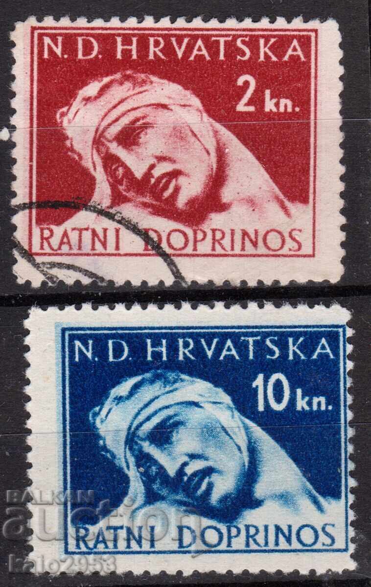 Хърватия-1944 2-рa Св.в-на-Благотворителна за войната,кл/MLH
