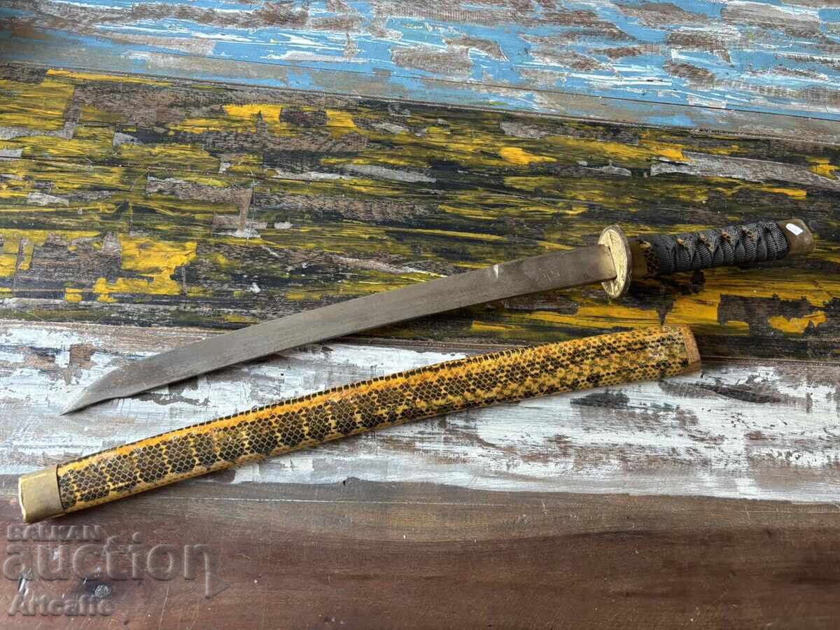 Veche sabie asiatică, chinezească, lamă, 67 cm