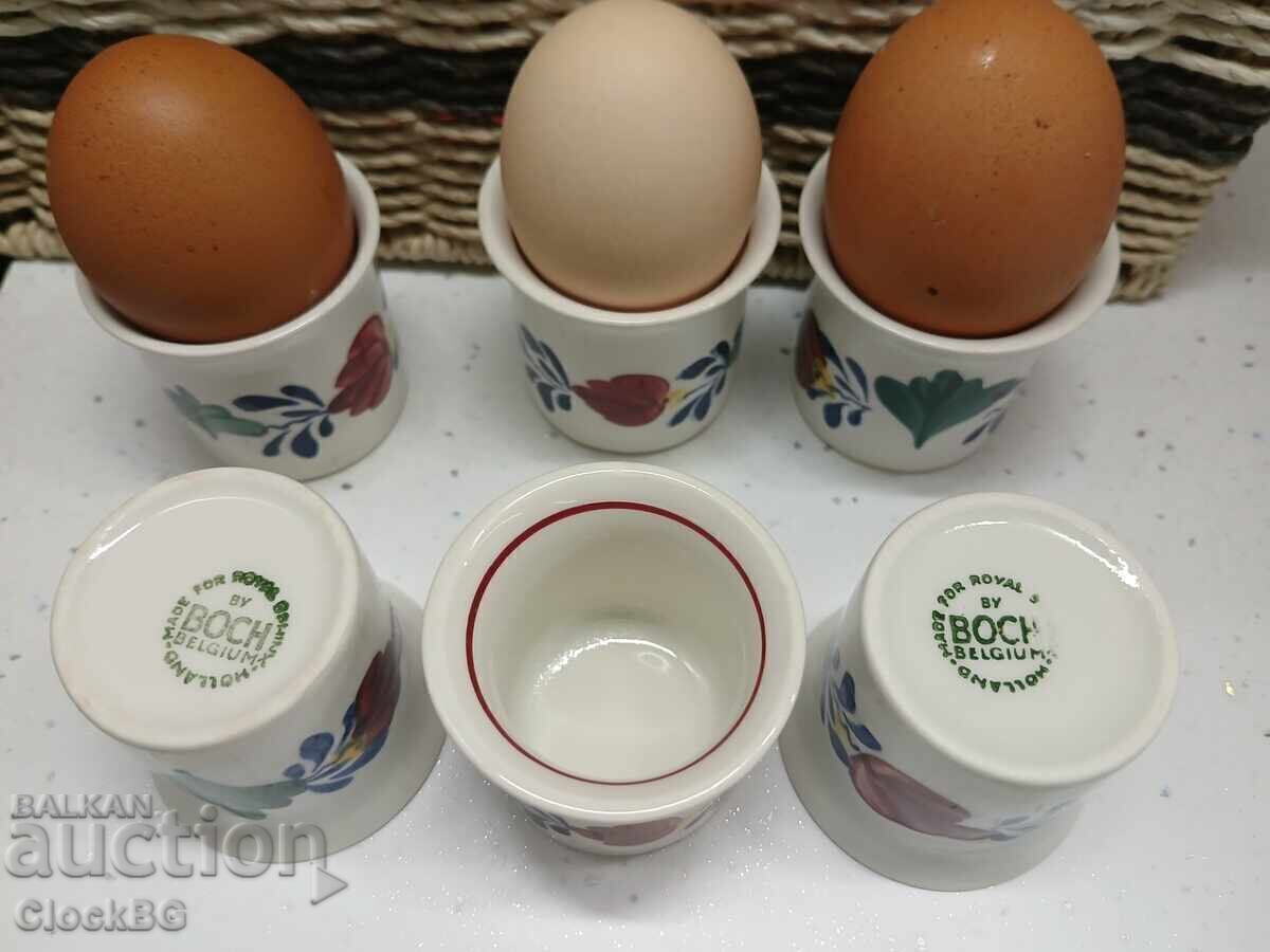 Auction Royal Boch Boerenbont Egg Cups – Set of 6 Auction Royal Boch Boerenbont Egg Cups – Set of 6