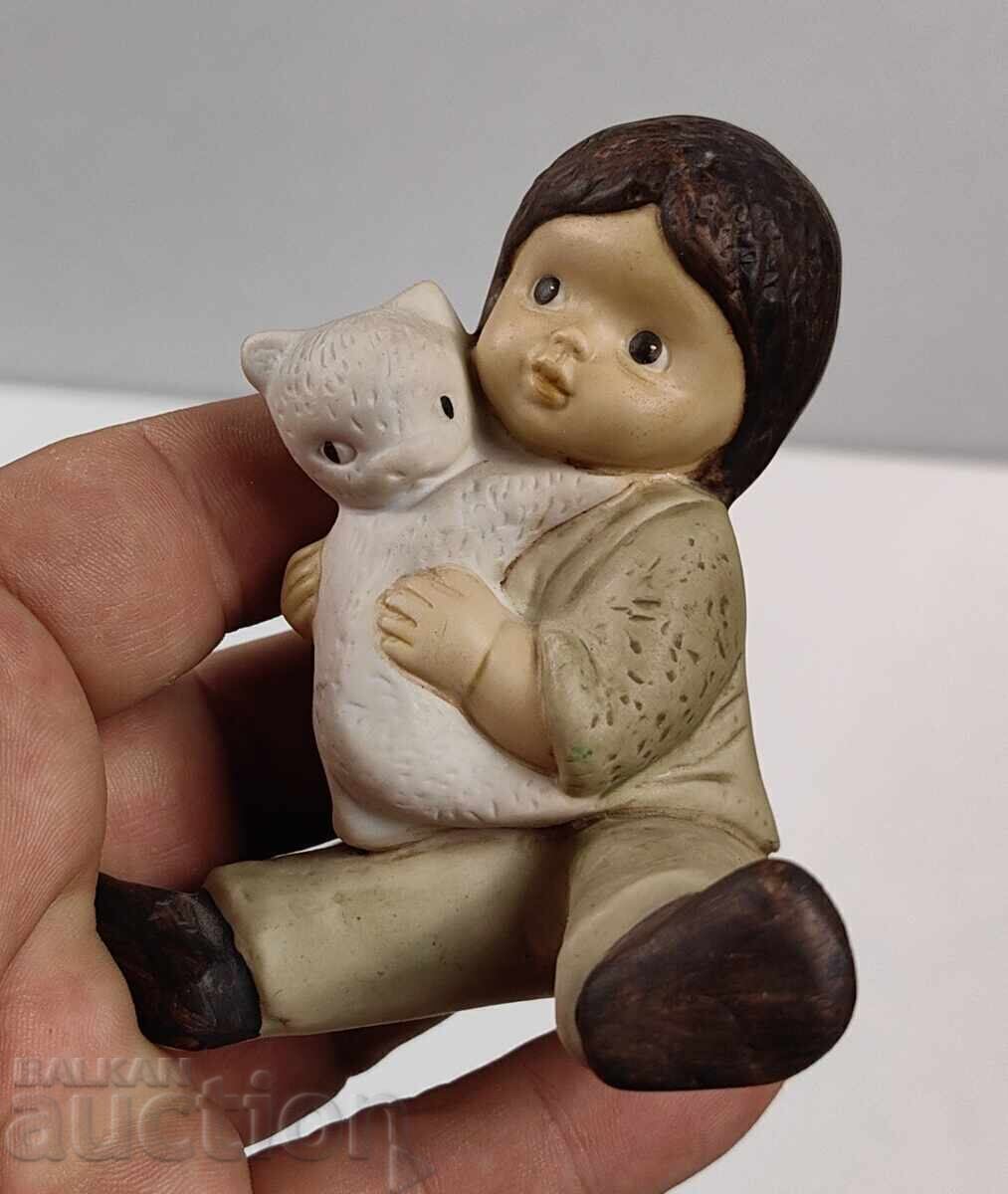 GOEBEL Goebel Cat Child Porcelain Figurine Marked - 5 GOEBEL Goebel Cat Child Porcelain Figurine Marked - 5