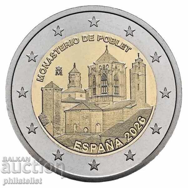 Spania 2026 - 2 euro - Mănăstirea Poblet UNC /c cu preț € 4.45 | 8.70 BGN