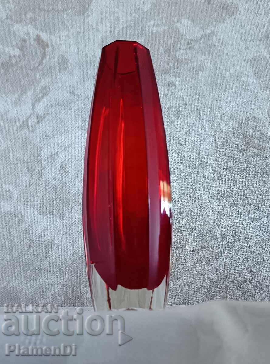 Licitație Vază din cristal de Boemia, tehnică Sommerso, 18 cm