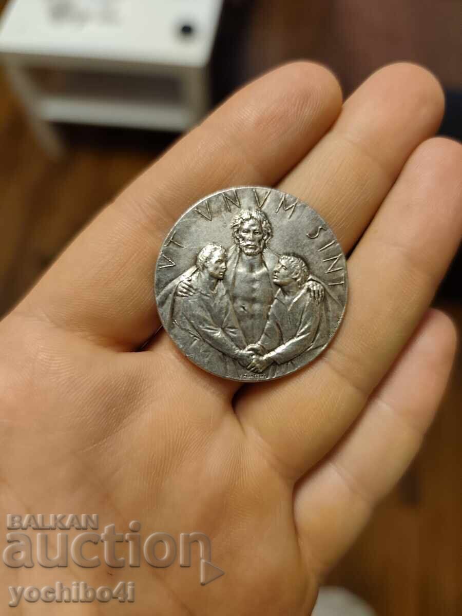 Θρησκευτικό καθολικό μετάλλιο επάργυρο