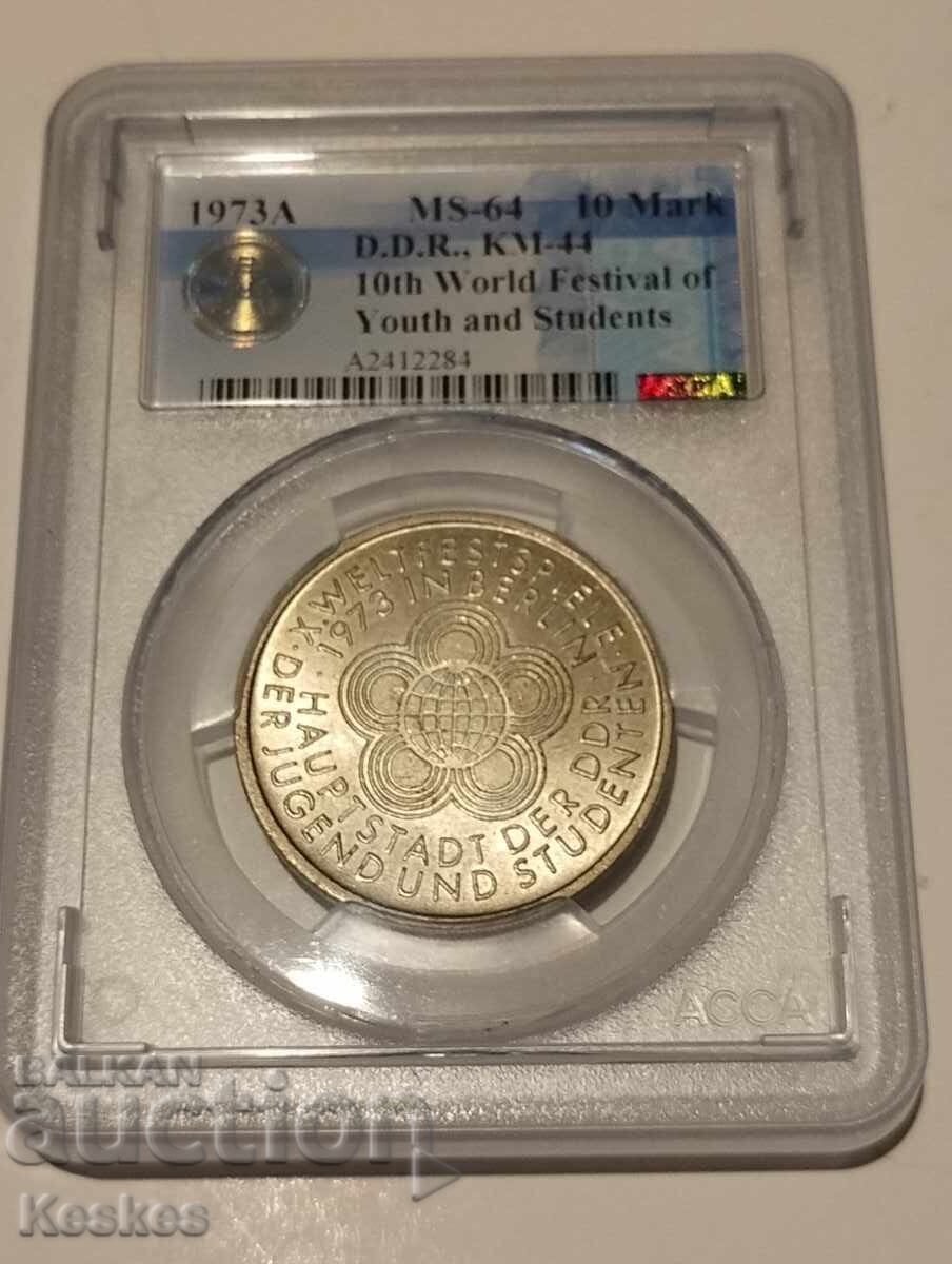 GDR (German Democratic Republic) 10 Marks 1973 with price € 35.00 | 68.45 BGN GDR (German Democratic Republic) 10 Marks 1973 with price € 35.00 | 68.45 BGN