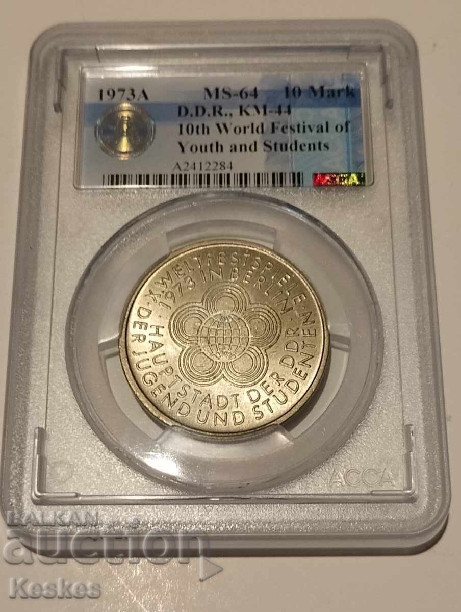 Auction GDR (German Democratic Republic) 10 Marks 1973 Auction GDR (German Democratic Republic) 10 Marks 1973