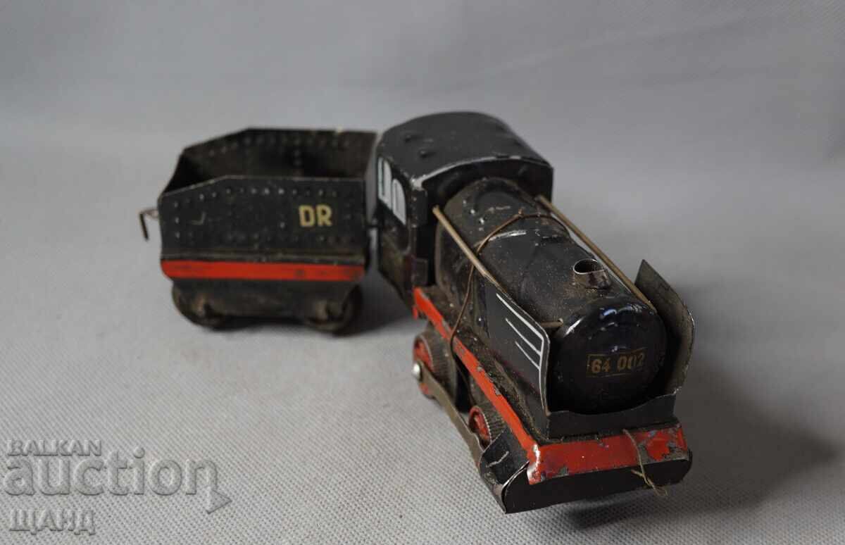 Old German metal mechanical toy train Locomotive and carriage with price € 17.00 | 33.25 BGN