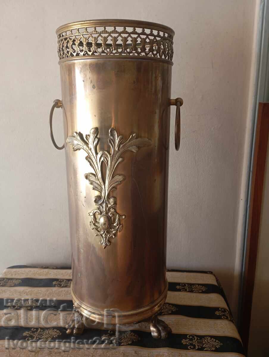 Suport vintage din alamă pentru umbrele, bastoane
