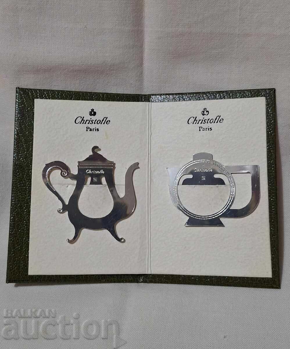 Παράδοση Vintage επάργυροι σελιδοδείκτες, δείκτες βιβλίων-Christofle-Paris
