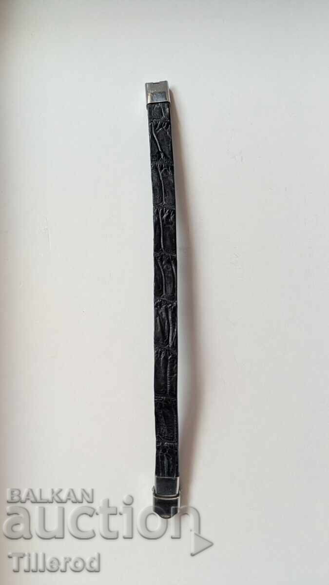 Brățară elegantă din piele (imprimeu crocodil)