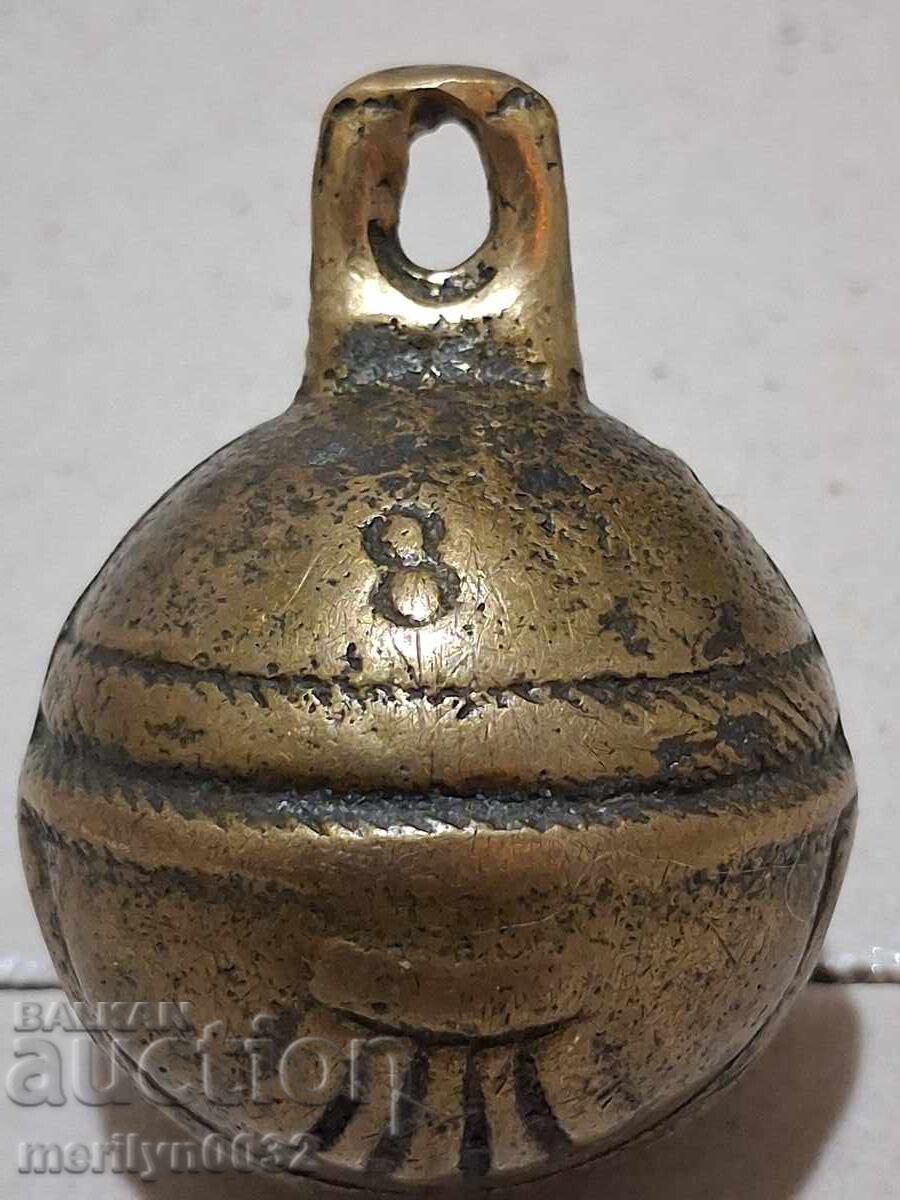 Clopot de căruță de cai tip „nucă” din bronz – secolul al XIX-lea