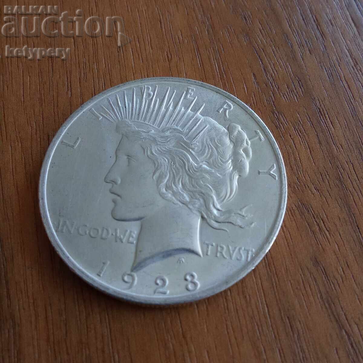1 dolar SUA 1923 - Peace dollar cu preț € 70.00 | 136.91 BGN