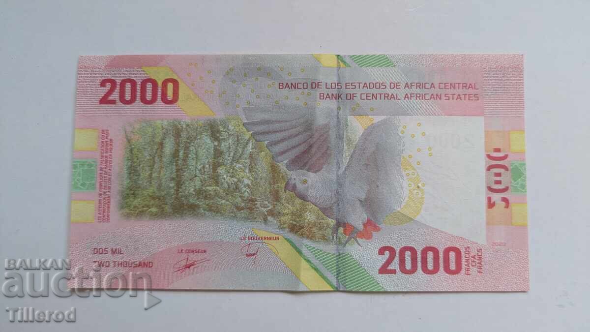 2000 franci CFA 2020 Africa Centrală Papagal AU/XF 2000 franci CFA 2020 Africa Centrală Papagal AU/XF