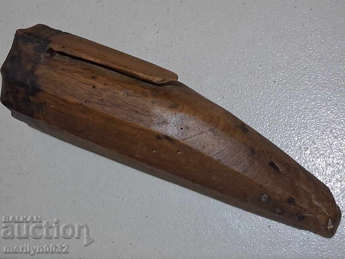 Auction  Old wooden sheath for a wooden tool