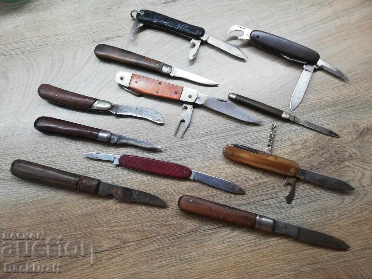 Lot de cuțite de buzunar pliabile vechi, cuțit, lamă, briceaguri cu preț € 49.90 | 97.60 BGN