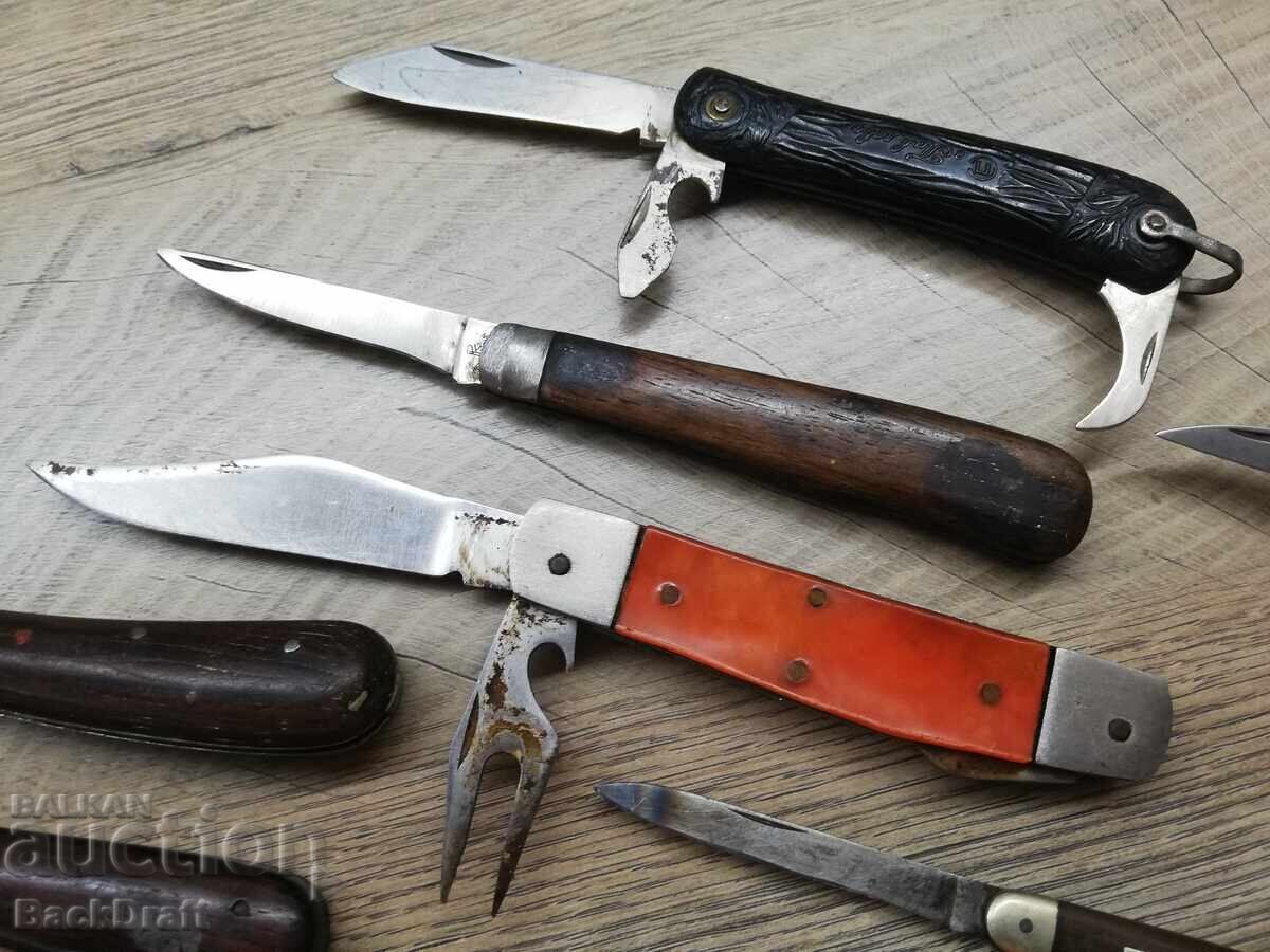 Licitație Lot de cuțite de buzunar pliabile vechi, cuțit, lamă, briceaguri